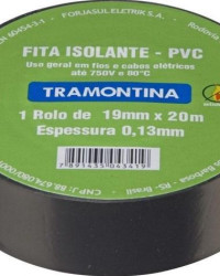 Detalhes do produto FITA ISOLANTE PRETA 20M 0,13MM X 19MM - TRAMONTINA