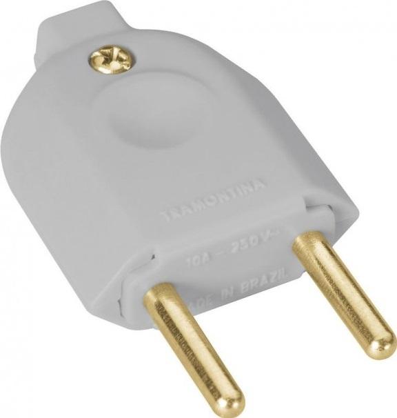 PLUGUE MACHO 2P 10A 250V~ COR BRANCO - TRAMONTINA PLUGUE MACHO 2P 10A 250V~ COR BRANCO - TRAMONTINA